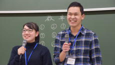 RSS へ今後の取り組みを発表する小林さ ん・矢澤さん